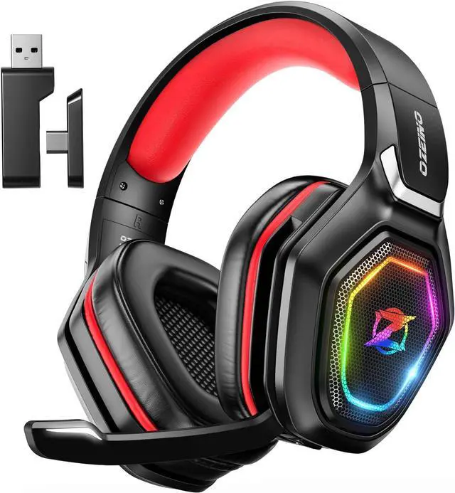 Main image of Wireless Gaming Headset with Flip Microphone,Red