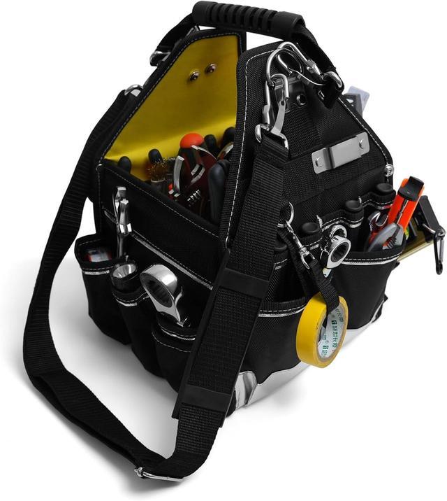 Main image of 44 Pockets Tool Tote Bag, Tool Bags with Adjustable Straps and Waterproof Base, 10'' Electrician Tool Bags Organizer for Men and Women