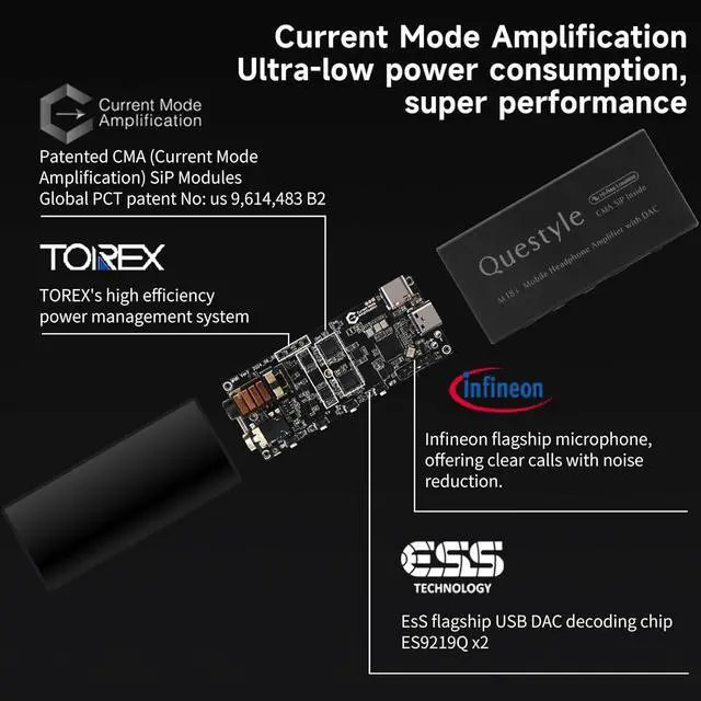 Alt view image 6 of 7 - M18i Headphone Amplifier Bluetooth 5.4 Receiver Portable USB DAC Amps High Resolution with 4.4mm and 3.5mm Dual Outputs Supports PCM 384kHz/DSD256 LDAC Lossless for Smartphones/PC/Laptops