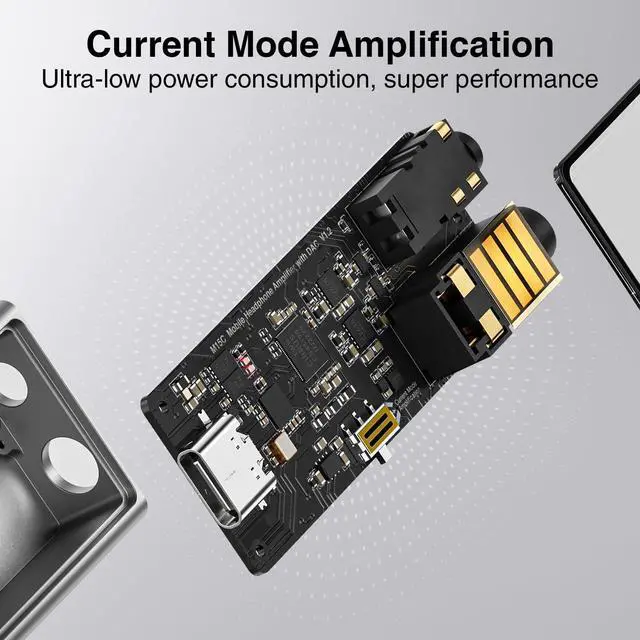 Alt view image 7 of 7 - M15C Headphone Amplifier Portable USB DAC Amps 32Bit/384kHz DSD256 Decoder with 4.4mm and 3.5mm Dual Outputs High Resolution Lossless for Smartphones/PC/Laptops