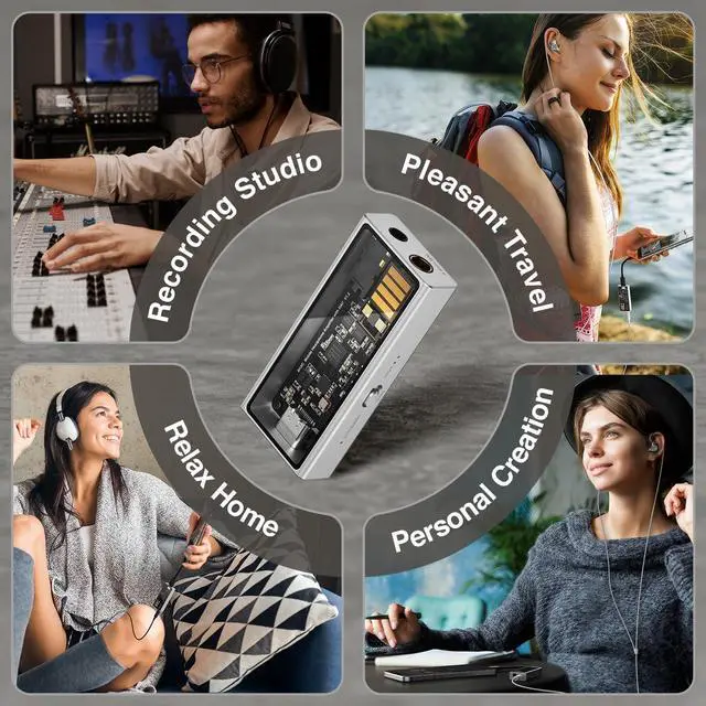 Alt view image 3 of 7 - M15C Headphone Amplifier Portable USB DAC Amps 32Bit/384kHz DSD256 Decoder with 4.4mm and 3.5mm Dual Outputs High Resolution Lossless for Smartphones/PC/Laptops