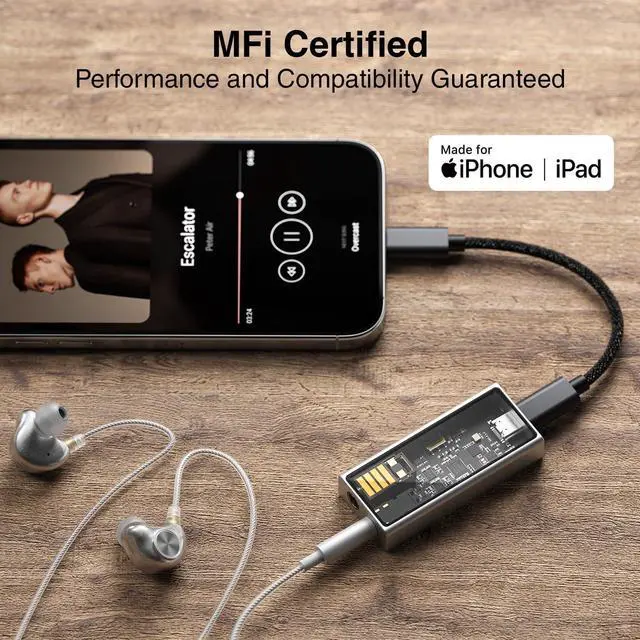 Alt view image 4 of 7 - M15C Headphone Amplifier Portable USB DAC Amps 32Bit/384kHz DSD256 Decoder with 4.4mm and 3.5mm Dual Outputs High Resolution Lossless for Smartphones/PC/Laptops