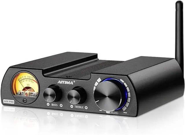 Main image of A08 PRO TPA3255 Power Amplifier Bluetooth 5.1 with VU Meter 300W+300W HiFi Class D Stereo Digital Audio Amp 2.0 Channel Amplifier for Passive Speaker Home Audio