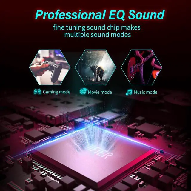 Alt view image 3 of 7 - G2000 32W PC Computer Speakers for Gaming Desktop PC Laptop Mac Computer Woofer Speakers Bluetooth USB 3.5mm AUX Inputs RGB Lights Multimedia Speakers Red