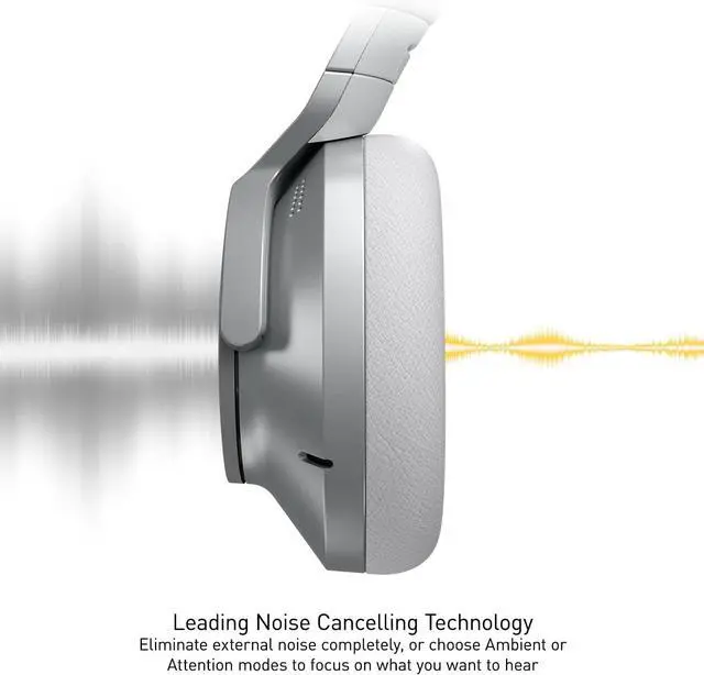 Alt view image 3 of 7 - Technics Wireless Noise Cancelling Headphones, 50 Hours Battery Life, High-Fidelity Bluetooth Headphones with Multi-Point Connectivity, Impressive Call Quality, and Comfort Fit - Silver