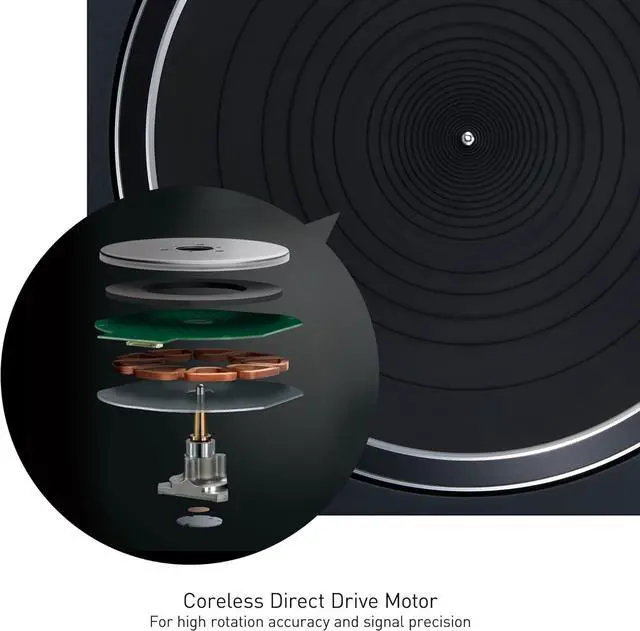 Alt view image 3 of 7 - Technics Turntable, Premium Class HiFi Record Player with Coreless Direct, Stable Playback, Audiophile-Grade Cartridge and Auto-Lift Tonearm, Dustcover Included