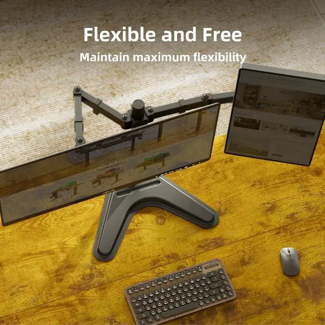 Alt view image 4 of 7 - Dual Monitor Mount, Ergonomic Adjustable Monitor Arm for Max 32 inch Screens, Adjustable Computer Monitor Stand up to 40 lbs, VESA Mounting Holes 75&100mm, Black