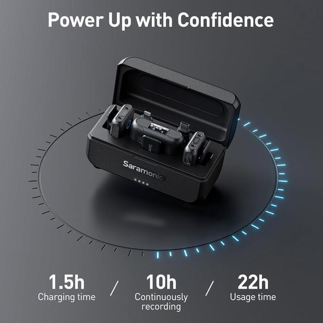 Alt view image 6 of 6 - Saramonic Wireless Lavalier Microphone for iPhone Android Type-C Smartphone Camera, 492ft Range, 20h Battery Life, Clip on Wireless Lapel Mic for Live Streaming Video Conference Recording