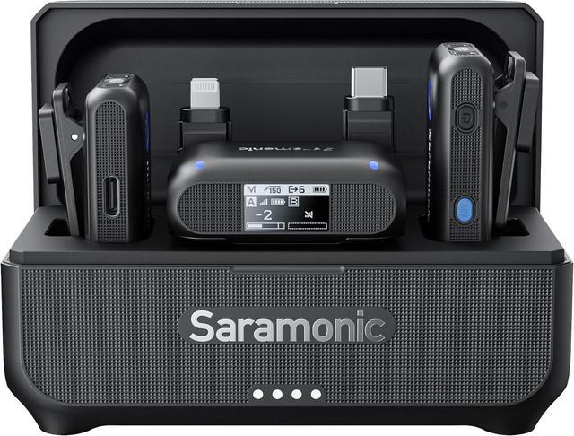Main image of Saramonic Wireless Lavalier Microphone for iPhone Android Type-C Smartphone Camera, 492ft Range, 20h Battery Life, Clip on Wireless Lapel Mic for Live Streaming Video Conference Recording