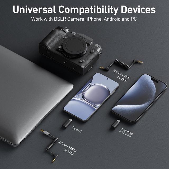 Alt view image 5 of 6 - Saramonic Wireless Lavalier Microphone for iPhone Android Type-C Smartphone Camera, 492ft Range, 20h Battery Life, Clip on Wireless Lapel Mic for Live Streaming Video Conference Recording