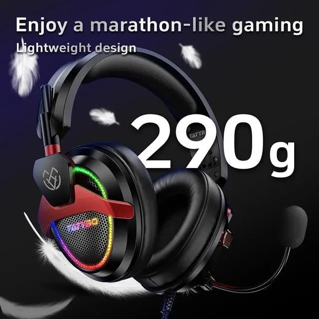 Alt view image 7 of 7 - PC Gaming Headset with Mic for PS5 PS4 Xbox, USB Headset with 7.1 Surround Sound, Wired 3.5mm Headphones, RGB