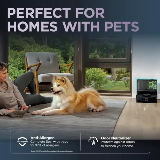 Alt view image 6 of 7 - Shark Robot Vacuum & Mop Combo, PowerDetect NeverTouch, Self-Emptying & Self-Refilling, 60-Day Debris Capacity, 30-Day Refill Tank, Pad Dry, 5 Intelligent PowerDetect Cleaning Technologies