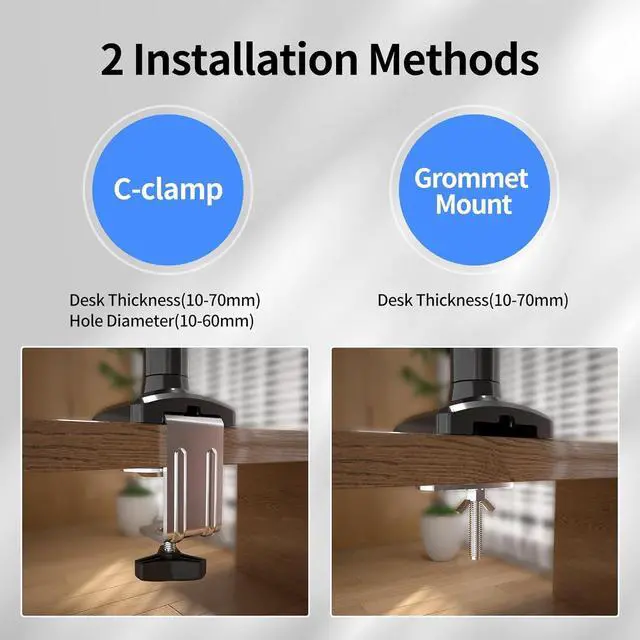 Alt view image 6 of 7 - Single Monitor Mount for 13-32 inch, Adjustable Gas Spring Monitor Arm Desk Mount Stand, 4.4-19.8lbs Screen, with VESA Mount 75x75/100x100mm