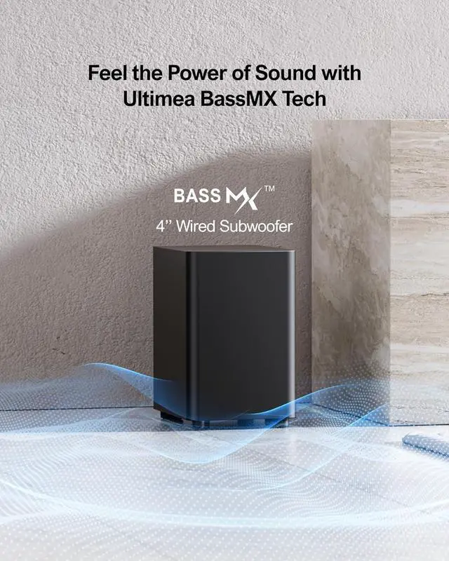 Alt view image 4 of 7 - 5.1ch Sound Bar with Dolby Atmos, Surround Sound System for TV, Sound Bar for Smart TV and Home Theater, App Control, TV Soundbar with Subwoofer, 2 Surround Speakers, HDMI eARC, Aura A50 Pro