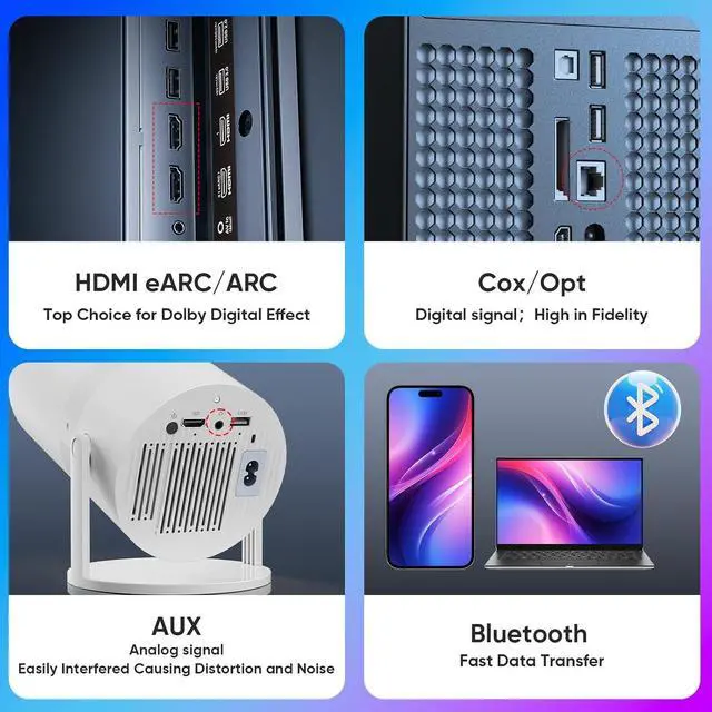 Alt view image 4 of 6 - 2.1 ch Soundbar with subwoofer, Dolby Digital 200W Sound Bars TV Speaker Home Theater Audio Surround Sound System, HDMI eARC/Bluetooth/DSP/Remote Control External Speakers for Smart TVs