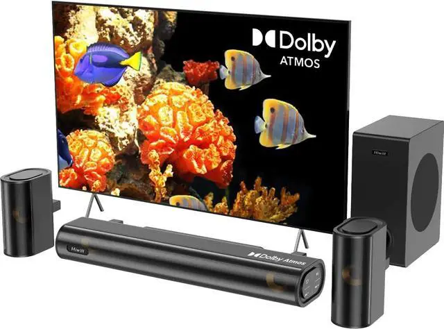 Main image of 4.1ch Dolby Atmos Soundbar, 300W Sound Bars for Smart TV with Subwoofer, 2 Front Surround Speakers, Soundbar for TV Speakers, Adjustable Bass & Treble, Surround Sound System for TV, HiElite A41