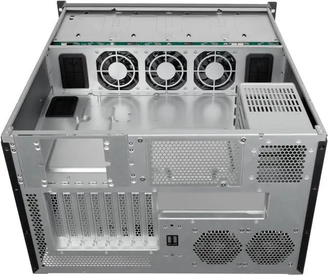 Alt view image 6 of 7 - SilverStone Technology RM61-312 6U 12-Bay Rackmount Chassis, Support 360mm water cooling, hot-swappable, Type C, rack-mount