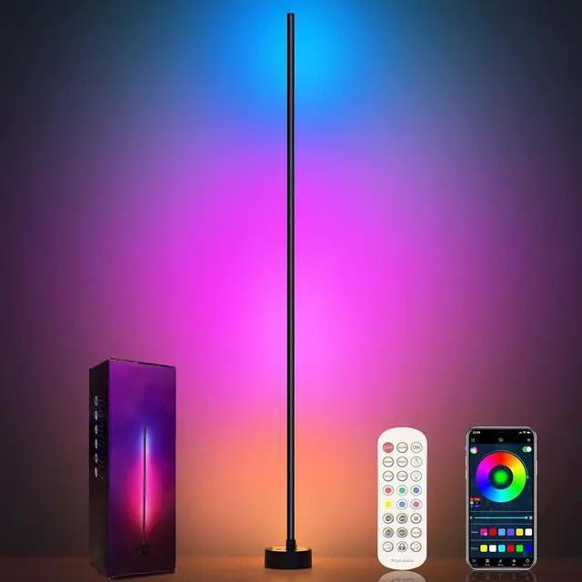 Main image of Corner Floor Lamp - Smart RGB LED Corner Lamp with App and Remote Control, 16 Million Colors & 68+ Scene, Music Sync, Timer Setting - Ideal for Living Rooms, Bedrooms, and Gaming Rooms