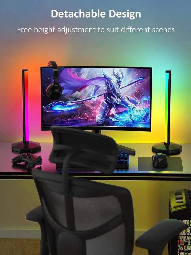 Alt view image 4 of 7 - RGB Corner Floor Lamp: 16 Million DIY Colors & 68+ Scene LED Smart Modern Floor Lamp with Timing, Music Sync, App and Remote Control Standing Lamp for Living Room (1, 57")