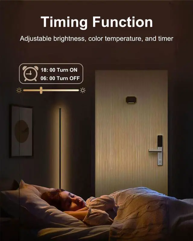 Alt view image 5 of 7 - Smart RGB LED Corner Floor Lamp,172 LEDs Bright Standing Lamps for Living Room with APP and Remote,Modern Floor Lamp with Music Sync and 16 Million Colors, Ambient Lighting for Bedroom