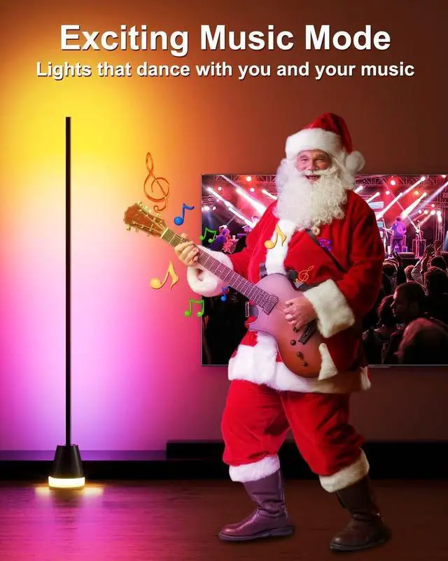 Alt view image 4 of 7 - Smart RGB LED Corner Floor Lamp,172 LEDs Bright Standing Lamps for Living Room with APP and Remote,Modern Floor Lamp with Music Sync and 16 Million Colors, Ambient Lighting for Bedroom