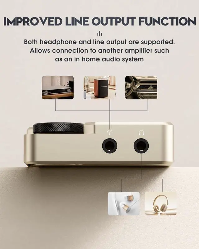 Alt view image 5 of 7 - M30 HiFi MP3 Player, Lossless DSD High Resolution Digital Audio Music Player, High-Res Portable Audio Player with 64GB Memory Card (Gold)