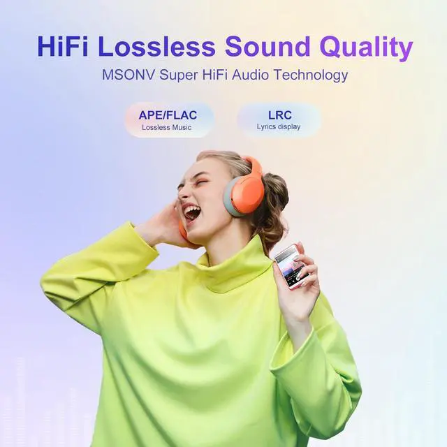 Alt view image 4 of 7 - 64GB MP3 Player Bluetooth 5.3 with 2.4" Full Touch Screen,Portable Digital Music Player with Speaker,FM Radio, Line Recording, HiFi Lossless Sound, Support up to 128GB. (Red)