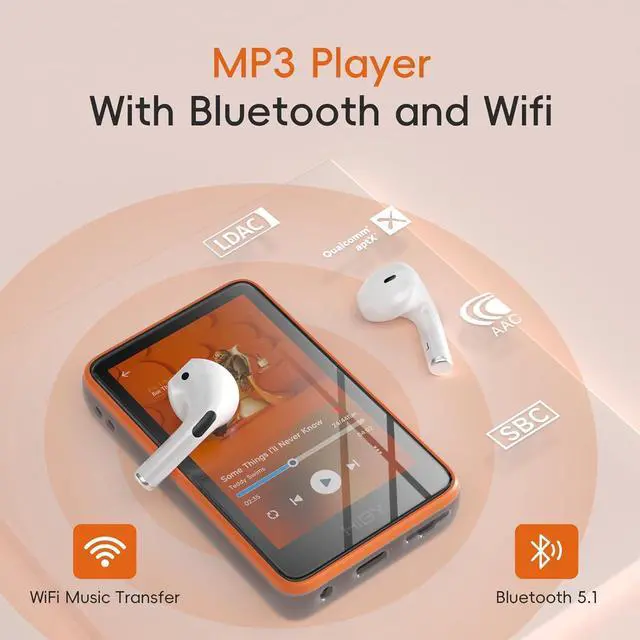 Alt view image 5 of 7 - R1 HiFi MP3 Player with Bluetooth 5.1 Tidal Qobuz DSD PCM Lossless Music Player with Touchscreen/Hi Res Audio Certified/MSEB Tuning/2TB Expanded Memory