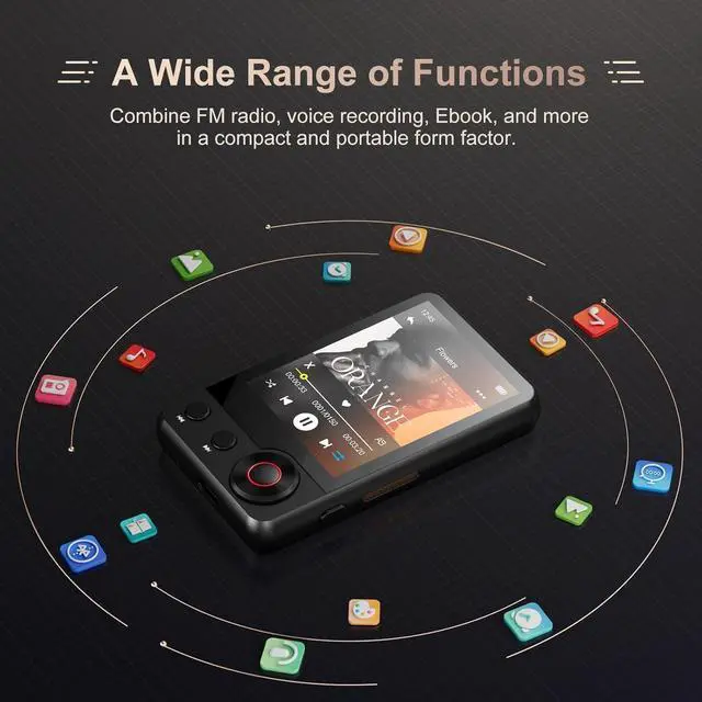 Alt view image 6 of 7 - 128GB MP3 Player with Bluetooth -D53 Portable MP3 Touch Screen Music Player with HiFi Speaker, 2.4" Screen MP3 Player with Voice Recorder, FM Radio, Support up to 128GB SD Card