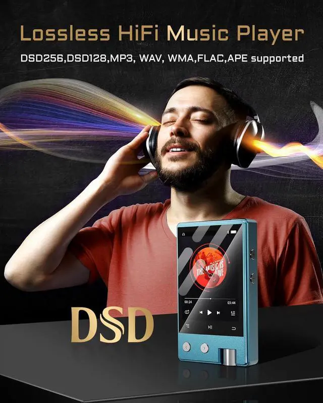 Alt view image 5 of 7 - MP3 Player with Bluetooth,HiFi Lossless DSD/FLAC Digital Audio Music Player Portable,Flac DSD256/128/64 Supported,Portable 2.4" IPS Screen,64GB Micro SD Card Included,Support Up to 256GB Z12Pro
