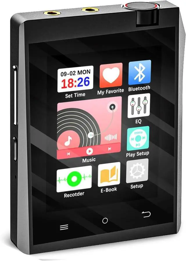 Main image of MP3 Player with Bluetooth and HiFi, High Res Lossless Portable Music Player Devices, 2.8" Touch Screen HiFi Digital Audio Music Player with 64GB Memory Card, Support up to 128GB.