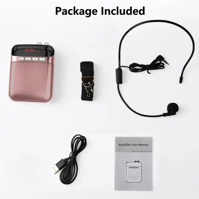 Alt view image 7 of 7 - Portable Voice Amplifier for Teachers,2400mAh Personal Amplifier Headset for Speaking Rechargeable PA System Microphone for Teachers/Training/Meeting/Tour Guide/Yoga/Classroom(Rose)