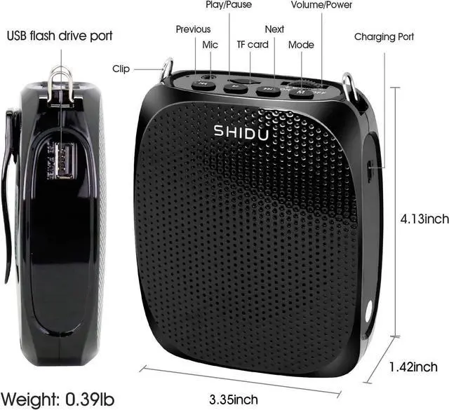 Alt view image 7 of 7 - Voice Amplifier Teacher with UHF Wireless Microphone Headset,Rechargeable voice amplifier Portable microphone for Teaching,Meeting,Training,Conferences,Lecturers,Fitness,Yoga Tour Guide Outdoor