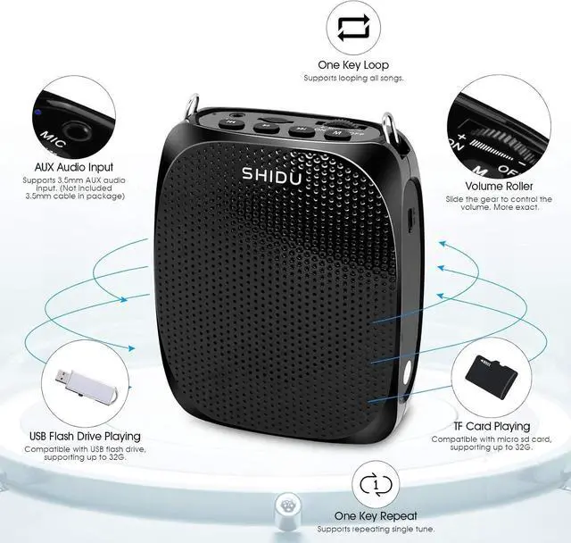 Alt view image 4 of 7 - Voice Amplifier Teacher with UHF Wireless Microphone Headset,Rechargeable voice amplifier Portable microphone for Teaching,Meeting,Training,Conferences,Lecturers,Fitness,Yoga Tour Guide Outdoor