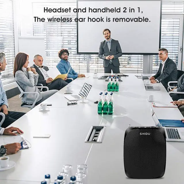 Alt view image 3 of 7 - Voice Amplifier Teacher with UHF Wireless Microphone Headset,Rechargeable voice amplifier Portable microphone for Teaching,Meeting,Training,Conferences,Lecturers,Fitness,Yoga Tour Guide Outdoor