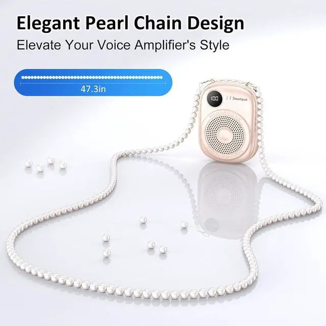 Alt view image 2 of 7 - Portable Voice Amplifier Wired Microphone and Speaker,PA System Voice Amplifier with Mic Headset for Teachers,Speech,Tour Guides,Coaches,Yoga, Fitness Instructors Bluetooth 5.0 TF Card-Pink