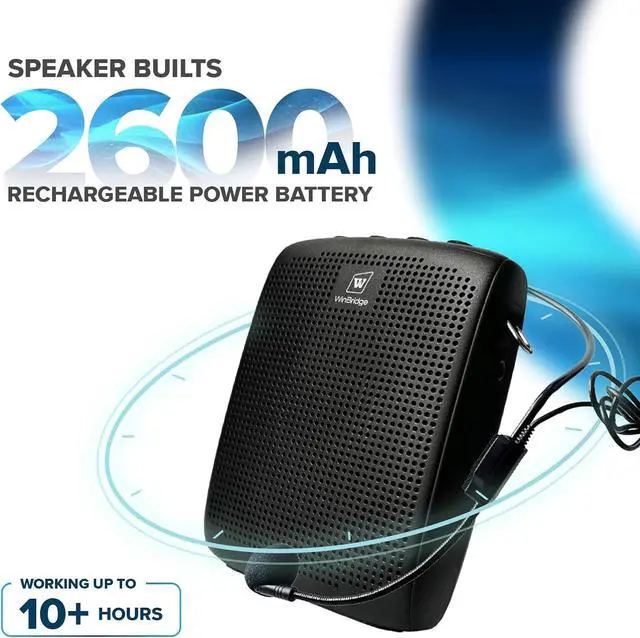 Alt view image 3 of 7 - Portable Voice Amplifier with Wired Headset Microphone, Small Bluetooth Speaker with Mic,Personal Microphone Speaker for Teachers, Trainers Coaches, Instructors, Tour guides, Public Speakers