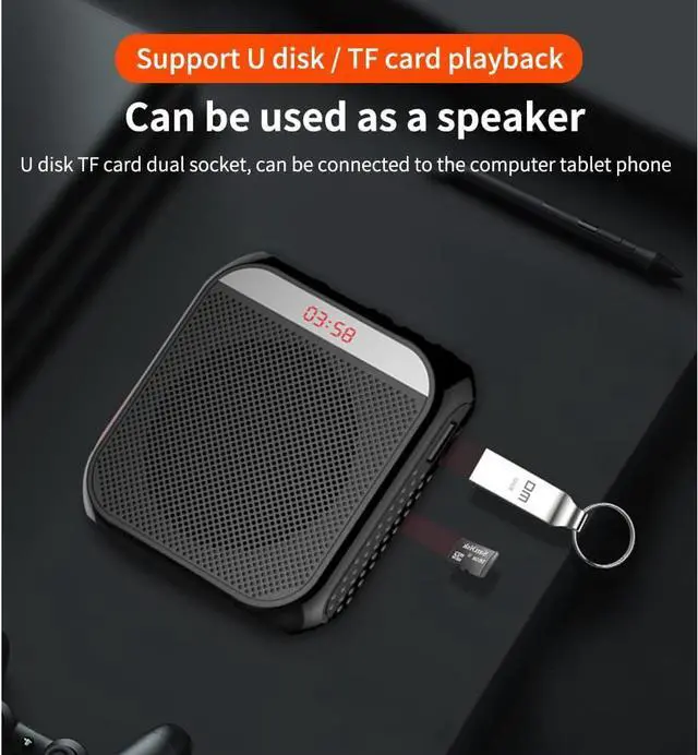 Alt view image 5 of 7 - Portable Amplifier, Rechargeable Teacher Microphone, MiNi Amplifier System, Classroom Microphone, Tour Guide, Yoga Outdoor