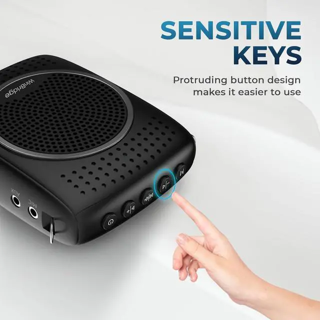 Alt view image 5 of 7 - Ultra Portable Voice Amplifier Microphone and Speaker Set - Mini Speaker with 2 Microphones, Rechargeable Amp with Lavalier/Headset Mic for Teachers, Classroom, Tour Guides -S309