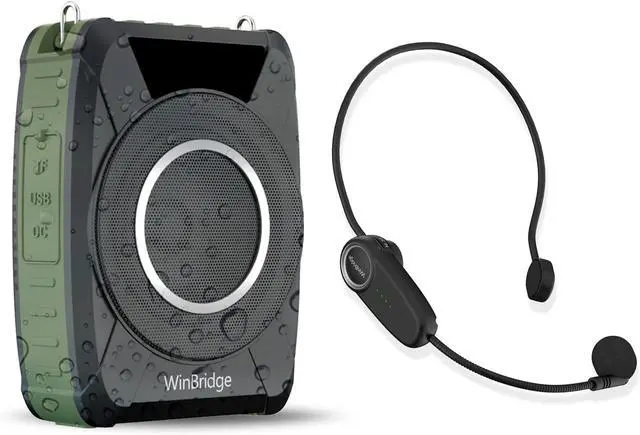Main image of Bluetooth 5.0 Voice Amplifier with Wireless Mic Headset, Waterproof Personal Microphone Wireless Voice Amplifier, 20W Loudly Portable Megaphone PA System for Teachers, Safety Drills, Outdoors Indoors