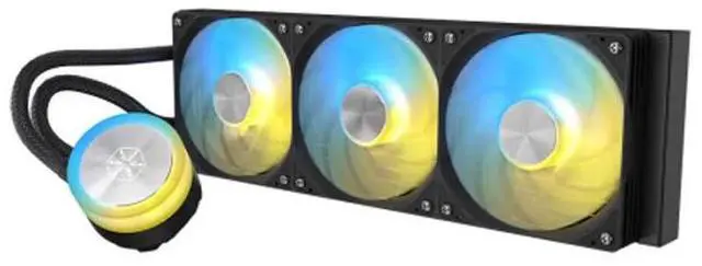 Main image of SilverStone Frost Knight 360mm All-in-one Liquid Cooler, 27 mm Radiator, ARGB CPU Liquid Cooler, for AMD AM4/AM5,Intel 115x/1200/1700/1851, Black