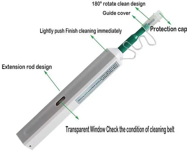 Alt view image 4 of 7 - Fiber Optic Connector Cleaning Pen,5PCS Fiber Optic Cleaner Pen for 2.5mm Ferrules SC,FC,ST,SC/APC and FC/APC,800+ Clean Times