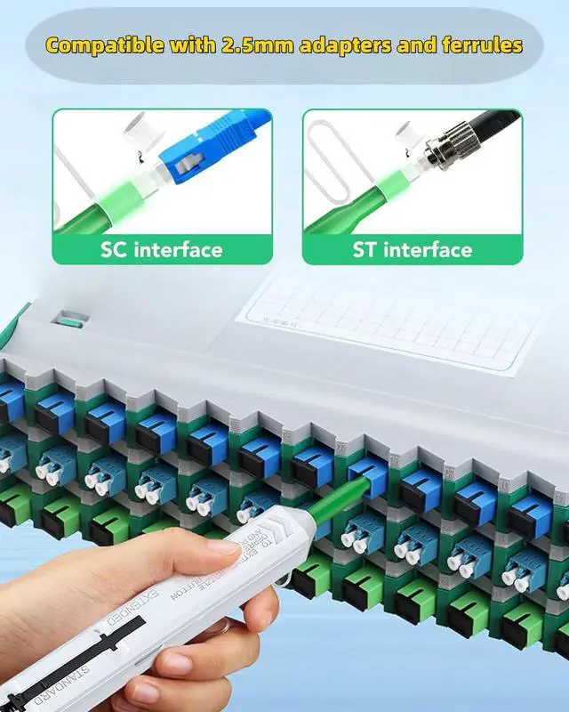 Alt view image 7 of 7 - Fiber Optic Connector Cleaning Pen,5PCS Fiber Optic Cleaner Pen for 2.5mm Ferrules SC,FC,ST,SC/APC and FC/APC,800+ Clean Times