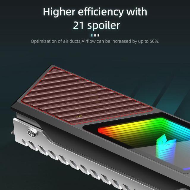 Alt view image 5 of 7 - M.2 2280 ARGB Hard Drive Heatsink Cooling M2.2280 SSD Cooler With Fan 5V 3Pin Addressable RGB Sync Multi Mainboard Efficient Heat Dissipation SSD Radiator - White