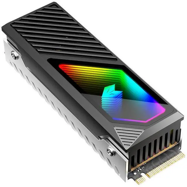 Main image of M.2 2280 ARGB Hard Drive Heatsink Cooling M2.2280 SSD Cooler With Fan 5V 3Pin Addressable RGB Sync Multi Mainboard Efficient Heat Dissipation SSD Radiator - Black