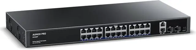 Main image of 24 Port Gigabit PoE Switch,28 Port PoE with 2 x Uplink Gigabit Ports, 2 x 1G SFP Slots 400W SG528P ,Plug and Play,Metal Case Desktop, Wall Mount or Rackmount Network Switch,802.3af/at