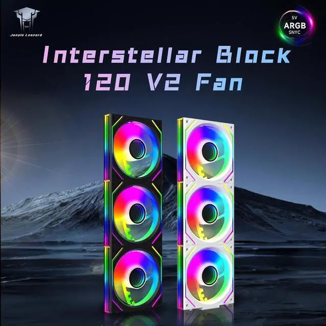 Alt view image 5 of 5 - 120mm UNI Fan Infinity Mirror Module Daisy-Chain ARGB Fan Single Package,ONLY Fan,Without LINE, Need to Buy The Connection Cable Separately - White