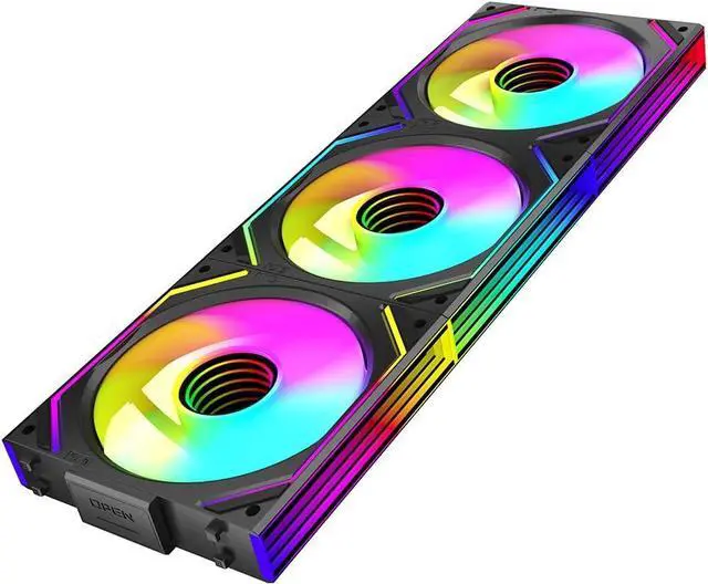 Main image of 3 Pack - UNI Fan 120mm White Edition Infinity Mirror Module Daisy-Chain ARGB PWM Case Fan 120mm Triple Pack Suitable for Computer Case & CPU Cooling - Black
