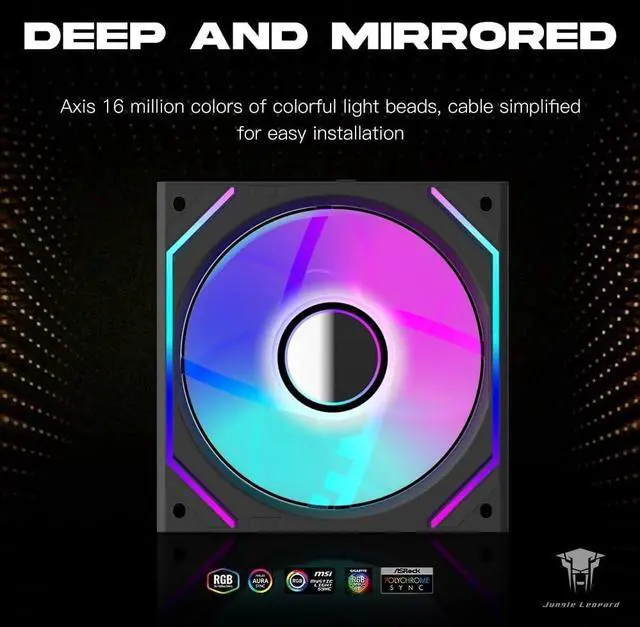 Alt view image 3 of 7 - 3 Pack - UNI Fan 120mm White Edition Infinity Mirror Module Daisy-Chain ARGB PWM Case Fan 120mm Triple Pack Suitable for Computer Case & CPU Cooling - Black