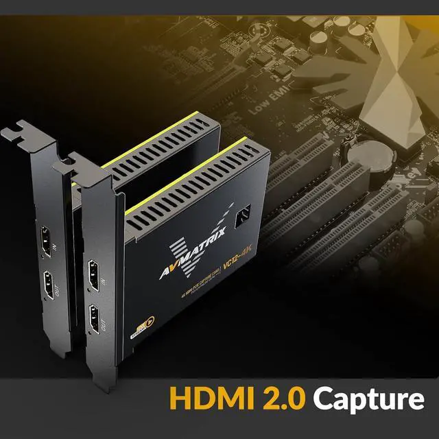 Alt view image 3 of 5 - AVMATRIX VC12-4K PCIE Capture Card 4k for Game Livestream and Record in 4K60 UHD with Ultra-Low Latency on PS5 PS4/Pro Xbox Series X/S Xbox One X/S in OBS Works with Windows and Linux